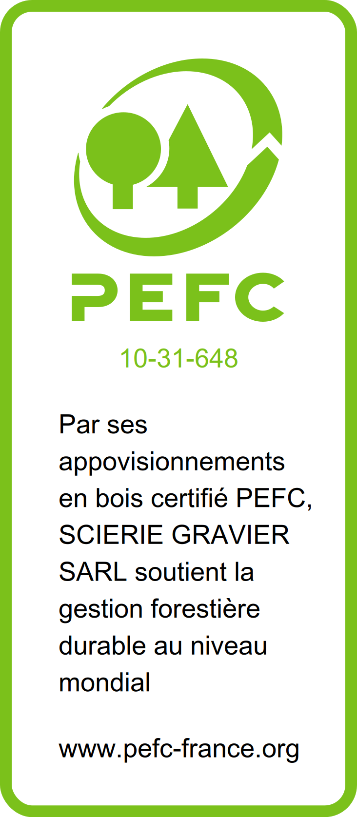 pefc label pefc10 31 648 message personnalise